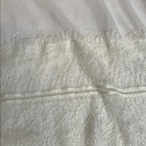 Anthropologie Deletta Creme T-shirt with Lace - Picture 9 of 10